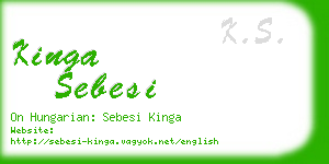 kinga sebesi business card